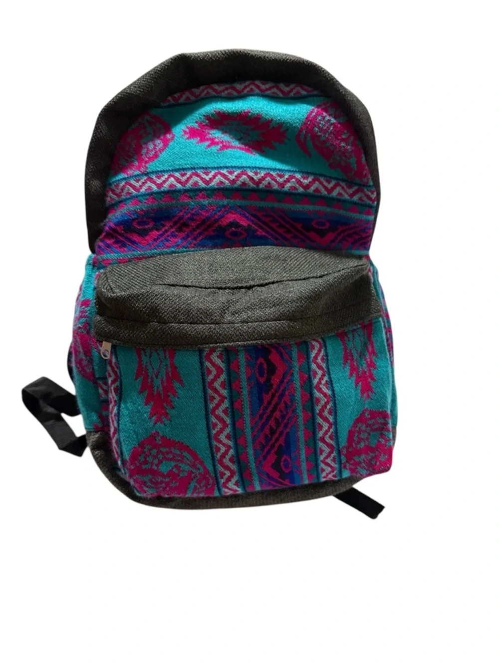 Southwestern Woven Mini Backpack Turquoise Pink Black Festival Bag